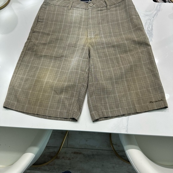 transnine Other - Men’s Tan Flat Front Shorts Lightweight Cotton Blend